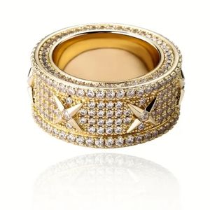 Amazing X Statement Ring with Zircon Paved Stones